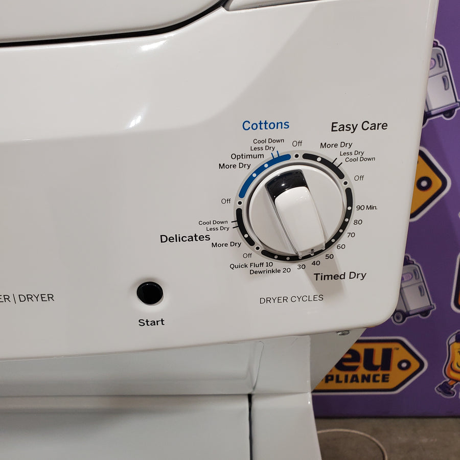 GE Unitized Spacemaker® 3.8 cu. ft. Capacity Washer with Stainless Steel Basket and 5.9 cu. ft. Capacity Electric Dryer 05121102 - GUD27ESSMWW - Certified Refurbished