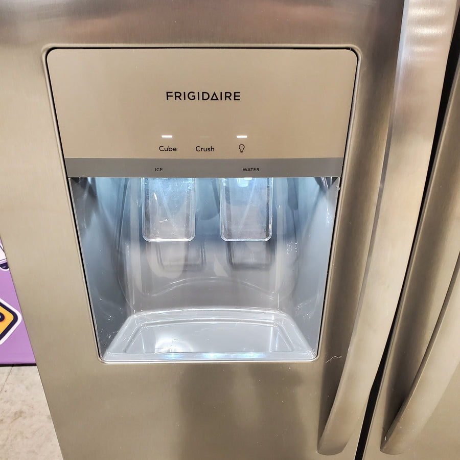 Frigidaire 25.6-cu ft ENERGY STAR Side-by-Side Refrigerator with Ice Maker in Fingerprint Resistant Stainless Steel 22421727 - FRSS26L3AF - Scratch & Dent (Minor)