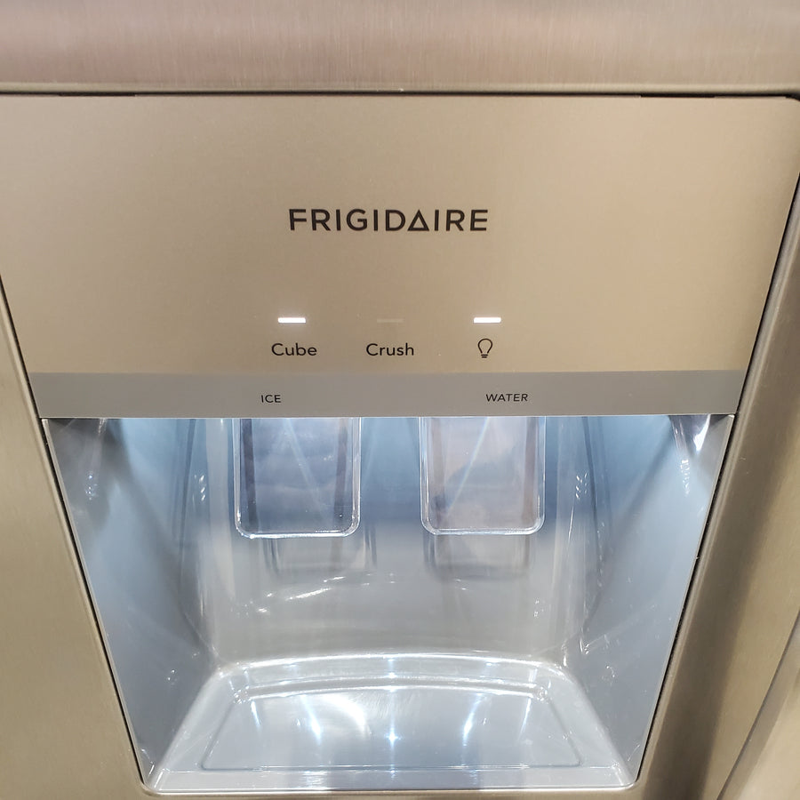 Frigidaire 25.6-cu ft ENERGY STAR Side-by-Side Refrigerator with Ice Maker in Fingerprint Resistant Stainless Steel FRSS26L3AF - Scratch & Dent (Moderate)