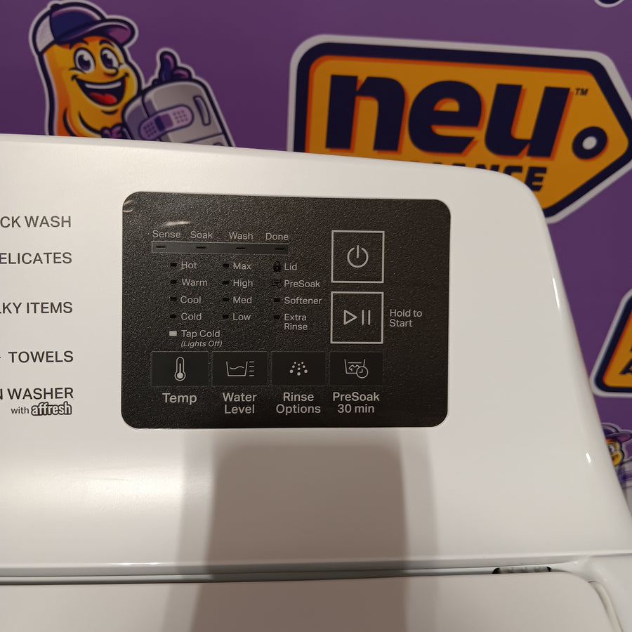 Whirlpool 4.2-4.3 Cu. Ft. Top Load Washer with 2-in-1 Removable Agitator and Soft Close Glass Lid WTW4307SW - Scratch & Dent (Minor) and Whirlpool 7.0 cu. ft. Electric Dryer with Adaptive Dry and Wrinkle Shield™ Option 16285 - WED4307SW - Open Box