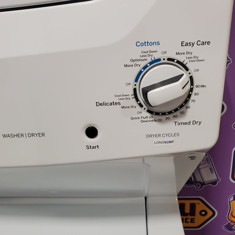GE 3.8 cu. ft. Washer 5.9 cu. ft. Long Vent Electric Dryer Combo in White GUV27ESSMWW - Certified Refurbished