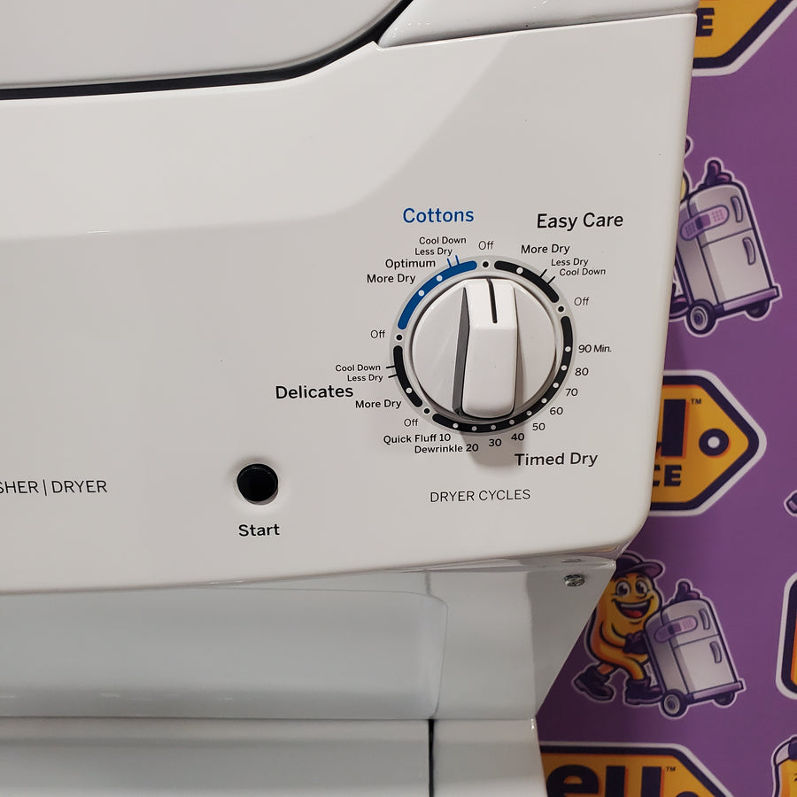 GE 3.8 cu. ft. Washer 5.9 cu. ft. Long Vent Electric Dryer Combo in White GUV27ESSMWW - Certified Refurbished