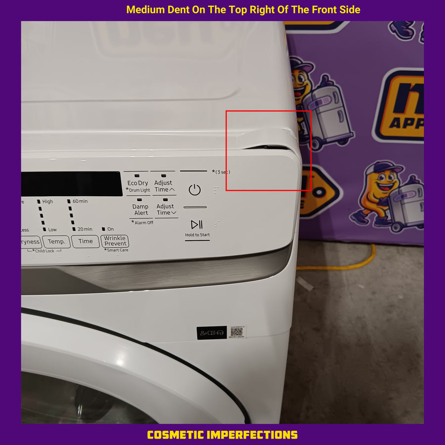 Samsung 7.5 cu. ft. Front Load Electric Dryer with Smart Care in White 22421736 - DVE45T6000W - Scratch & Dent (Moderate)