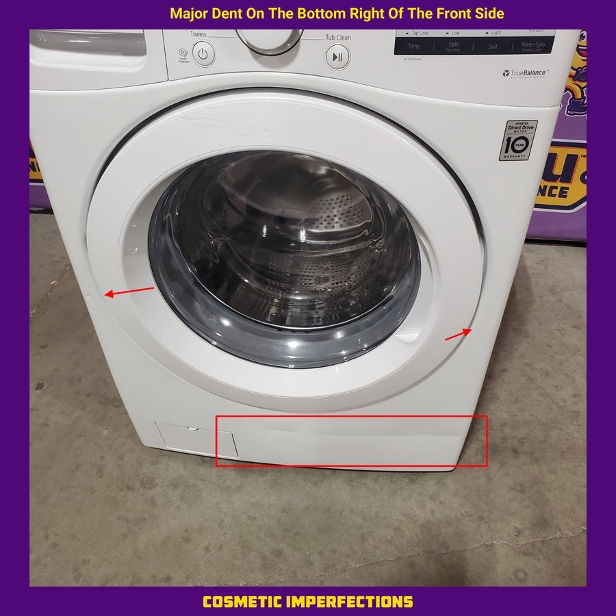 LG Ultra Large Capacity Front Load 4.5 Cu. Ft. Washer in White with ColdWash Technology WM3400CW - Scratch & Dent (Moderate) and LG 7.4 cu. ft. Large Capacity Electric Dryer in White DLE3400W - Open Box