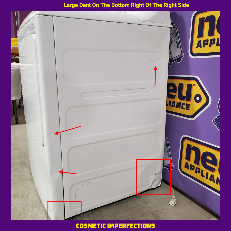 Hotpoint 6.2 cu. ft. Capacity Electric Dryer with Up To 120 ft. Venting and Shallow Depth HTX26EASWWW - Scratch & Dent (Major)