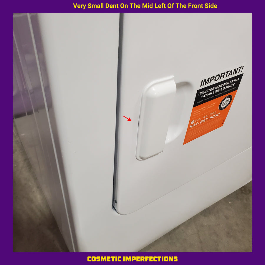 Amana 6.5 Cu. Ft. Electric Dryer with Wrinkle Shield Option and Automatic Dryness Control in White NED4655EW - Scratch & Dent (Minor)