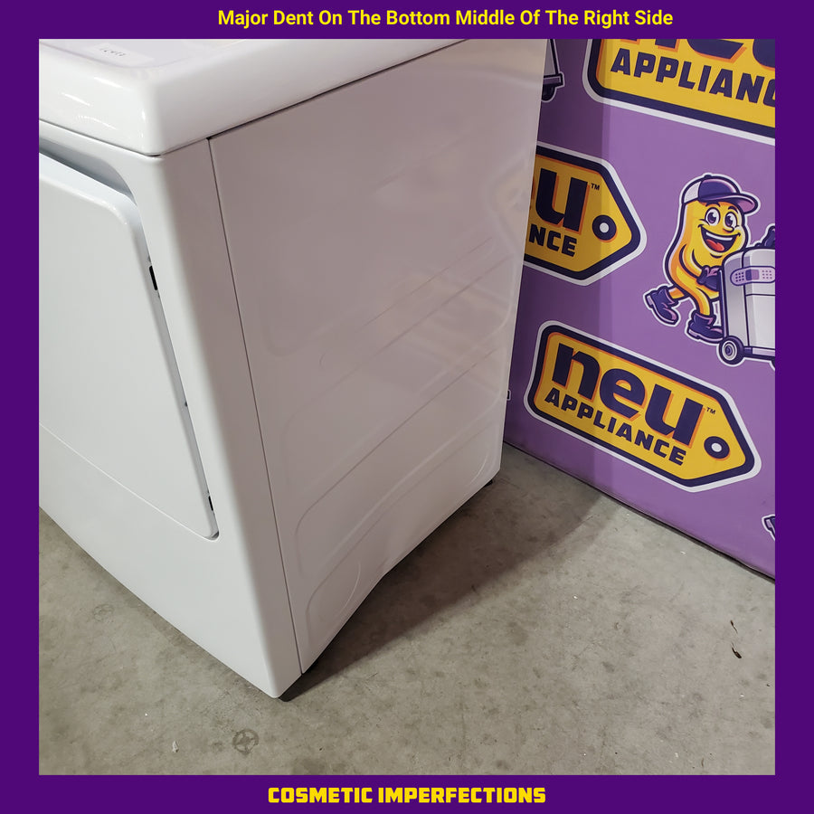 Hotpoint® 4.0 cu. ft. Capacity Washer with Cold Plus and Water Level Control HTW265ASWWW - Scratch & Dent (Minor) and Hotpoint 6.2 cu. ft. Capacity Electric Dryer with Up To 120 ft. Venting and Shallow Depth HTX26EASWWW - Scratch & Dent (Moderate)