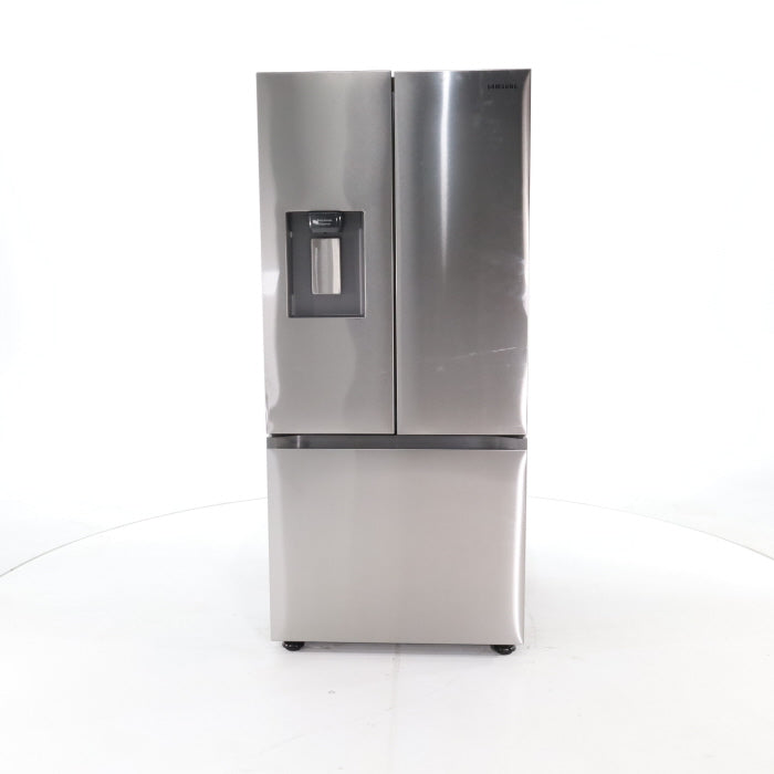 Pictures of 30 in. Fingerprint Resistant Stainless Steel ENERGY STAR Samsung 22 cu. ft. 3 Door French Door Refrigerator with Exterior Water and Ice Dispenser - Scratch & Dent - Minor - Neu Appliance Outlet - Discount Appliance Outlet in Austin, Tx