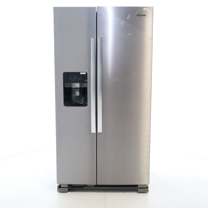 Pictures of Fingerprint-Resistant Stainless Steel Whirlpool 24.5 cu. ft. Side by Side Refrigerator with In Door Ice and Water Dispenser - Scratch & Dent - Minor - Neu Appliance Outlet - Discount Appliance Outlet in Austin, Tx