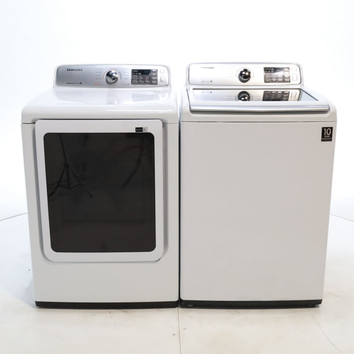 Pictures of Samsung 4.5 Top Load Washing Machine with Diamond Drum Design and Samsung 7.4 cu. ft. Electric Dryer with Smart Care - Certified Refurbished - Neu Appliance Outlet - Discount Appliance Outlet in Austin, Tx