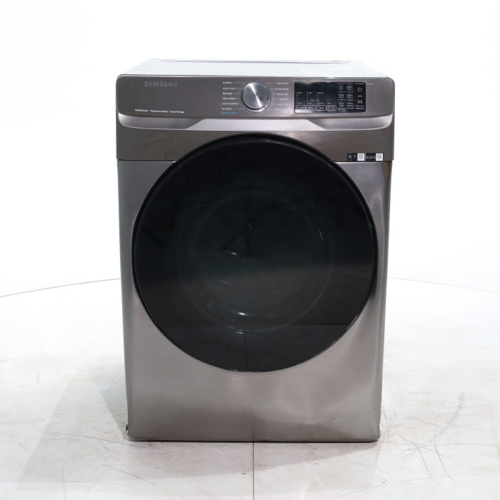 Pictures of Platinum Samsung 7.5 cu. ft. Front Load Electric Dryer with Steam- Scratch & Dent - Major - Neu Appliance Outlet - Discount Appliance Outlet in Austin, Tx