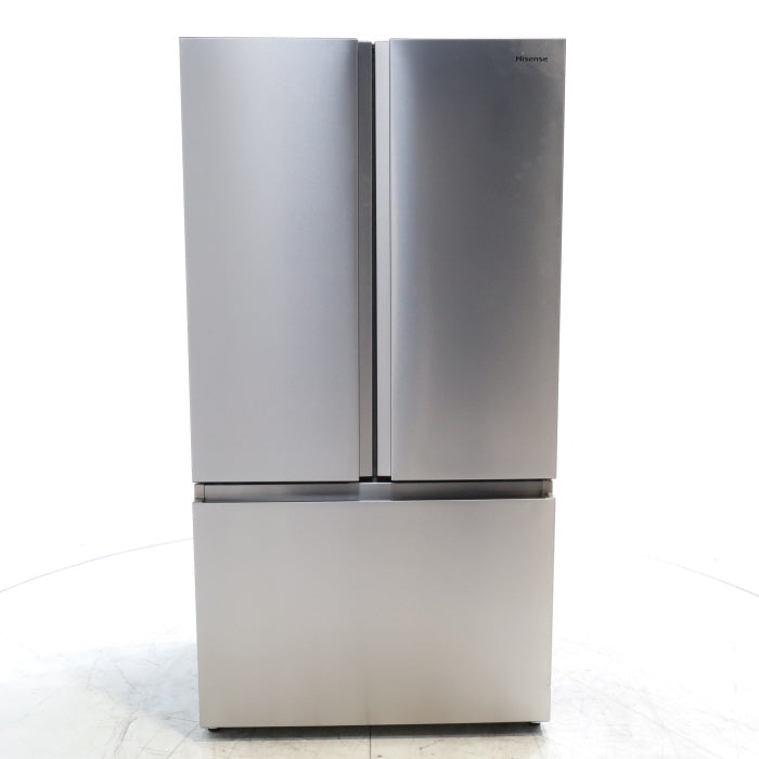 Pictures of Hisense Fingerprint Resistant Stainless Steel Counter-depth 21.2 cu ft French Door ENERGY STAR Refrigerator with Water and Ice Dispenser - Scratch & Dent - Moderate - Neu Appliance Outlet - Discount Appliance Outlet in Austin, Tx