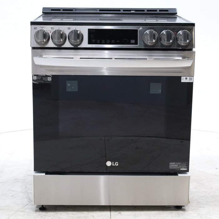 Pictures of PrintProof Stainless Steel LG 6.3 cu. ft. 5 Element Radiant Ceramic Glass Cooktop Slide-In Electric Range with Air Fry - Scratch & Dent - Minor - Neu Appliance Outlet - Discount Appliance Outlet in Austin, Tx