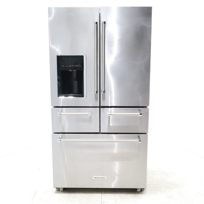 Pictures of Stainless Steel KitchenAid 25.8 cu. ft. 5 Door Refrigerator with External Ice and Water Dispenser - Certified Refurbished - Neu Appliance Outlet - Discount Appliance Outlet in Austin, Tx