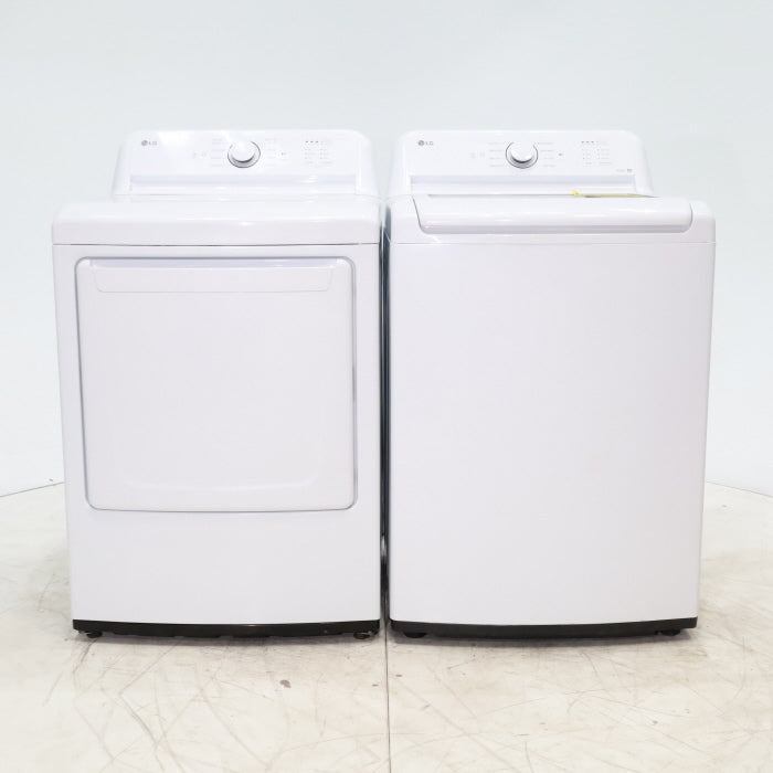 Pictures of ENERGY STAR LG 4.1 cu. ft. Top Load Washing Machine with 4-Way Agitator and  ENERGY STAR LG 7.3 cu. ft. Electric Dryer with Smart Diagnosis - Scratch & Dent - Minor - Neu Appliance Outlet - Discount Appliance Outlet in Austin, Tx
