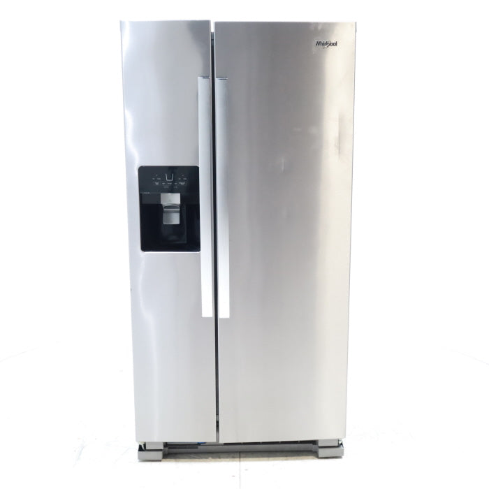 Pictures of 33 in. Wide Fingerprint-Resistant Stainless Steel Whirlpool 21.4 cu. ft. Side by Side Refrigerator with In Door Ice and Water Dispenser - Certified Refurbished - Neu Appliance Outlet - Discount Appliance Outlet in Austin, Tx