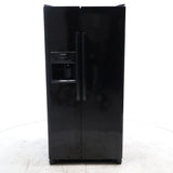 33" Wide Ebony Black Frigidaire 22.1 cu. ft. Side by Side Refrigerator with External Ice and Water Dispenser - Certified Refurbished