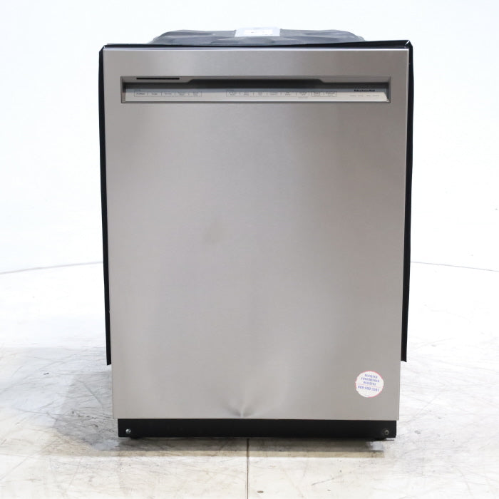 Pictures of 24 in. KitchenAid PrintShield ENERGY STAR Stainless Steel Built-In Front Control Tall Tub 39 dBA Dishwasher with Stainless Steel Tub - Scratch & Dent - Minor - Neu Appliance Outlet - Discount Appliance Outlet in Austin, Tx