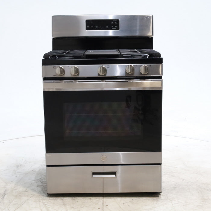 Pictures of Stainless Steel GE 5.0 cu. ft. Freestanding 5 Burner Gas Range with Cast-Iron Grates - Scratch & Dent - Minor - Neu Appliance Outlet - Discount Appliance Outlet in Austin, Tx