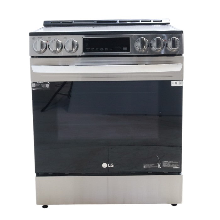 Pictures of PrintProof Stainless Steel LG 6.3 cu. ft. 5 Element Radiant Ceramic Glass Cooktop Slide-In Electric Range with Air Fry - Open Box - Neu Appliance Outlet - Discount Appliance Outlet in Austin, Tx