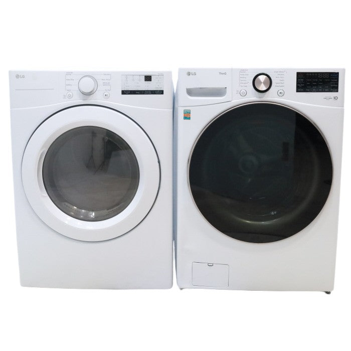 Pictures of ENERGY STAR LG 4.5 cu. ft. Front Load Washing Machine with Steam and ENERGY STAR LG 7.4 cu. ft. Electric Vented Dryer with Sensor Dry and SmartThinQ Technology - Scratch & Dent - Minor - Neu Appliance Outlet - Discount Appliance Outlet in Austin, Tx