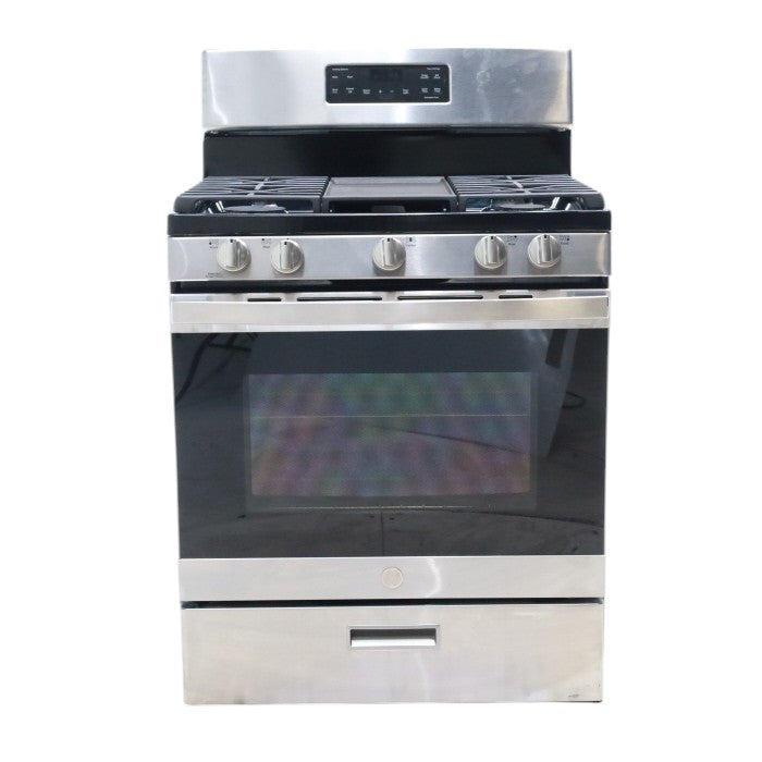 Pictures of Stainless Steel GE 5.0 cu. ft. Freestanding 5 Burner Gas Range with Cast-Iron Grates - Scratch & Dent - Minor - Neu Appliance Outlet - Discount Appliance Outlet in Austin, Tx