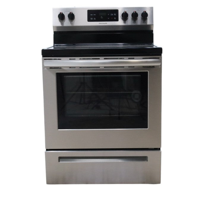 Pictures of Fingerprint Resistant Stainless Steel Frigidaire 30-in Glass Top 5 Elements 5.4-cu ft Steam Cleaning Freestanding Electric Range  - Certified Refurbished - Neu Appliance Outlet - Discount Appliance Outlet in Austin, Tx