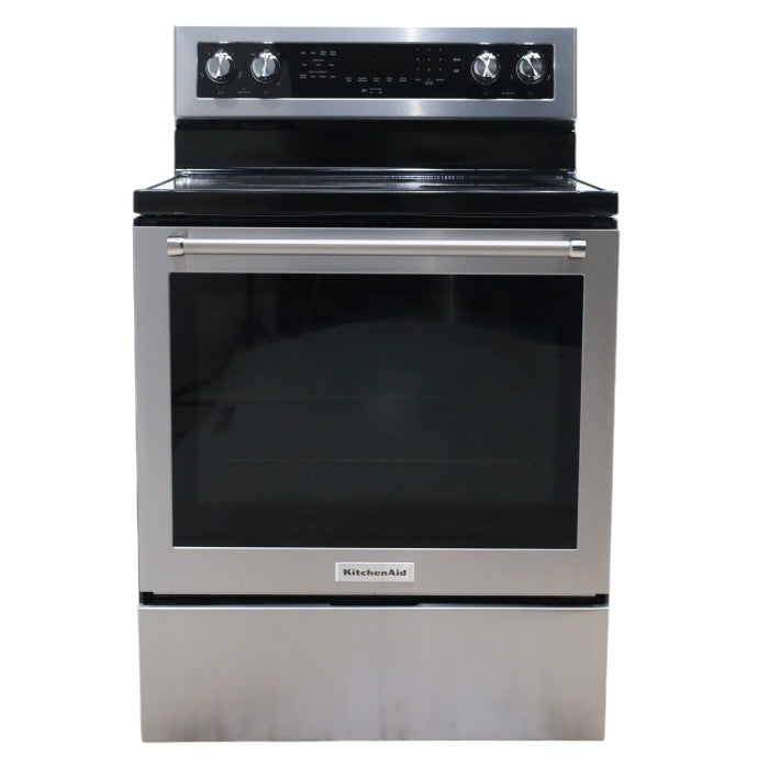 Pictures of KitchenAid 30-Inch 5 Element 6.4 Cu Ft. Capacity Electric Convection Range with PrintShield™ Finish and Even-Heat™ True Convection - Scratch & Dent - Minor - Neu Appliance Outlet - Discount Appliance Outlet in Austin, Tx