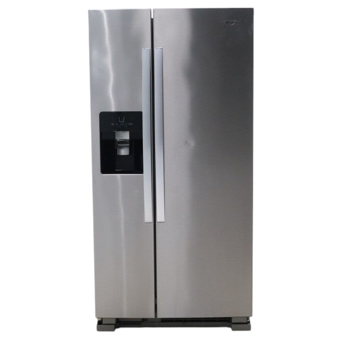 Pictures of 33 in. Wide Fingerprint-Resistant Stainless Steel Whirlpool 21.4 cu. ft. Side by Side Refrigerator with In Door Ice and Water Dispenser - Certified Refurbished - Neu Appliance Outlet - Discount Appliance Outlet in Austin, Tx