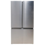 Fingerprint Resistant Brushed Steel ENERGY STAR Hisense 26.6 cu. ft. 3 Door French Door Refrigerator with Icemaker and Internal Water Dispenser - Scratch & Dent - Minor