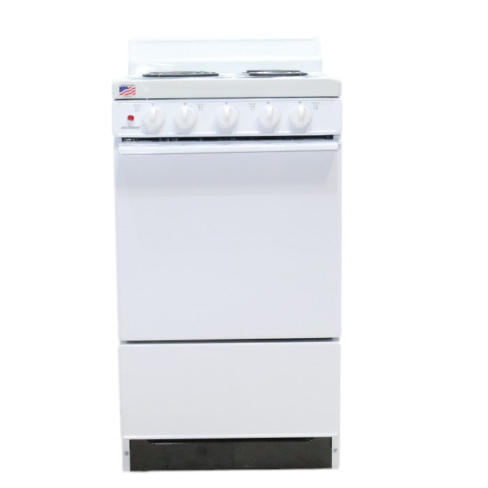 Pictures of Holiday White 20-in 4 Burners 2.4-cu ft Freestanding Electric Range EAK10MOO - Open Box - Neu Appliance Outlet - Discount Appliance Outlet in Austin, Tx