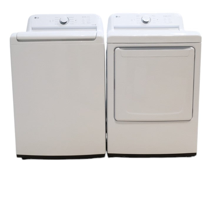 Pictures of ENERGY STAR LG 4.1 cu. ft. Top Load Washing Machine with 4-Way Agitator and ENERGY STAR LG 7.3 cu. ft. Gas Dryer with Smart Diagnosis - Open Box - Neu Appliance Outlet - Discount Appliance Outlet in Austin, Tx