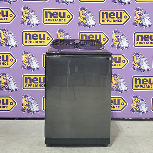 Samsung 5.5 cu.ft. Extra-Large Capacity Smart Top Load Washer with Super Speed Wash in Brushed Black 5SD229 - WA55CG7100AV - Scratch & Dent (Minor)