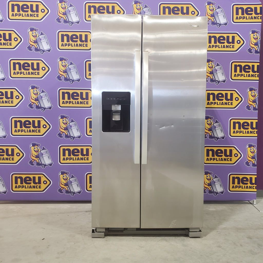Pictures of Stainless Steel Whirlpool 24.6 cu. ft. Side By Side Refrigerator With Ice Maker - Scratch & Dent - Minor - Neu Appliance Outlet - Discount Appliance Outlet in Austin, Tx