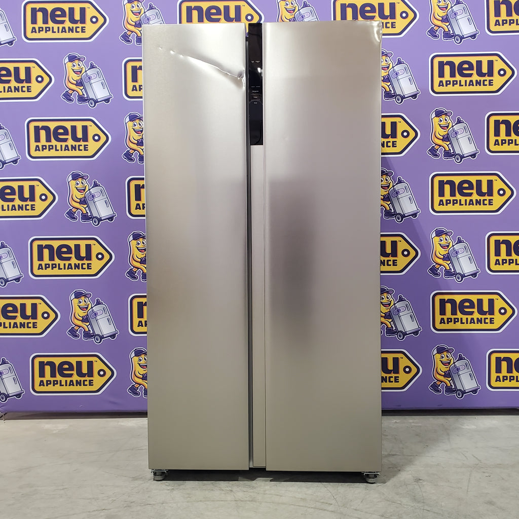 Pictures of Frigidaire 21 Cu. Ft. Counter-Depth Side-by-Side Refrigerator in Fingerprint-Resistant Stainless Steel - 3SD395 - FRSG2115AV - Scratch & Dent (Major) - Neu Appliance Outlet - Discount Appliance Outlet in Austin, Tx