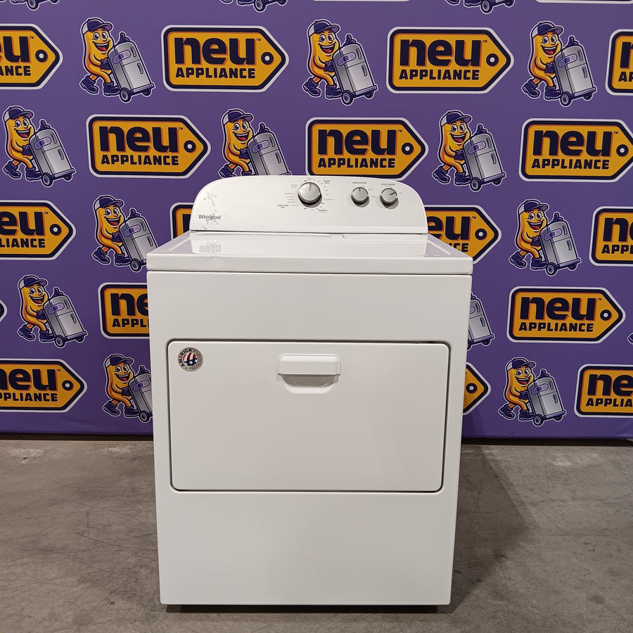 Whirlpool 3.5 cu. ft. High Efficiency Top Load Washing Machine with Deep Water Wash WTW4816FW - Scratch & Dent (Minor) and Whirlpool White Electric 7.0 Cu. Ft. Dryer with Auto Dry 16217 - WED4950HW - Scratch & Dent (Moderate)