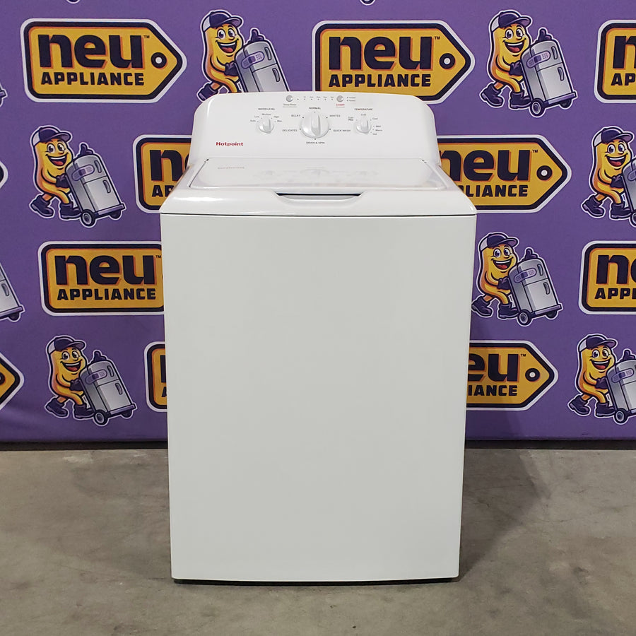 Hotpoint® 4.0 cu. ft. Capacity Washer with Cold Plus and Water Level Control HTW265ASWWW - Scratch & Dent (Minor) and Hotpoint® 6.2 cu. ft. vented Electric Dryer with Auto Dry 16140 - HTX26EASWWW - Scratch & Dent (Minor)