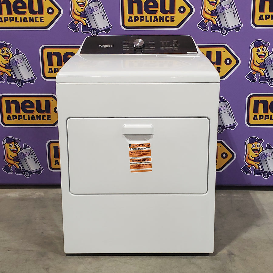 Whirlpool High Efficiency Agitator Large Top-Load Washer in White WTW5105HW - Scratch & Dent (Minor) and Whirlpool 7.0 cu. ft. Electric Dryer with Hamper Door 16118 - WED5010LW - Open Box