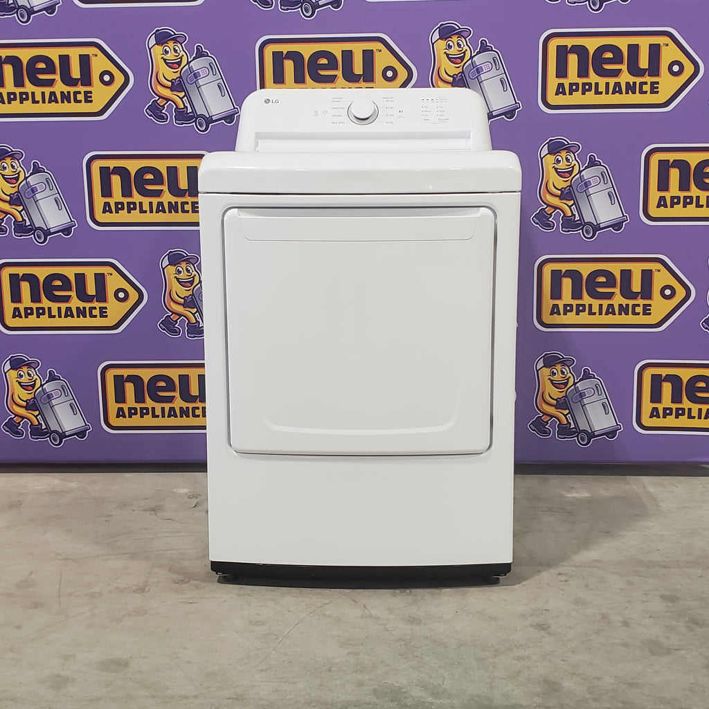 Pictures of ENERGY STAR LG 4.1 cu. ft. Top Load Washing Machine with 4-Way Agitator WT6105CW and ENERGY STAR LG 7.3 cu. ft. Electric Dryer with Smart Diagnosis DLE6100W - Scratch & Dent (Minor) - Neu Appliance Outlet - Discount Appliance Outlet in Austin, Tx