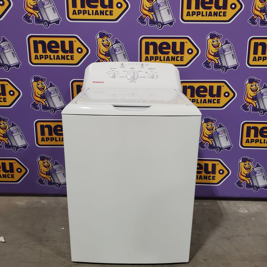 Hotpoint® 4.0 cu. ft. Capacity Washer with Cold Plus and Water Level Control HTW265ASWWW - Scratch & Dent (Minor) and Hotpoint 6.2 cu. ft. Capacity Electric Dryer with Up To 120 ft. Venting and Shallow Depth 16180 - HTX26EASWWW - Scratch & Dent (Minor)
