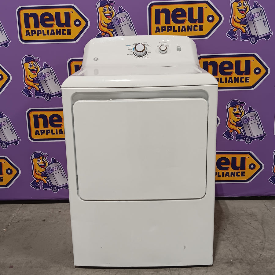 GE White Top Load 4.0 Cu. Ft. Capacity Washer with Stainless Steel Wash Basket GTW325ASWWW - New in Box and GE® 7.2 cu. ft. Capacity Aluminized Alloy Drum Electric Dryer 16236 - GTD33EASKWW - Certified Refurbished