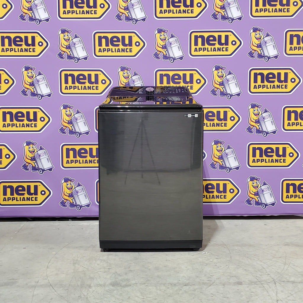 Pictures of Samsung 5.1 cu. ft. Smart Top Load Washer with ActiveWave™ Agitator and Super Speed Wash in Brushed Black 1CR0447 - WA51A5505AV - Certified Refurbished - Neu Appliance Outlet - Discount Appliance Outlet in Austin, Tx