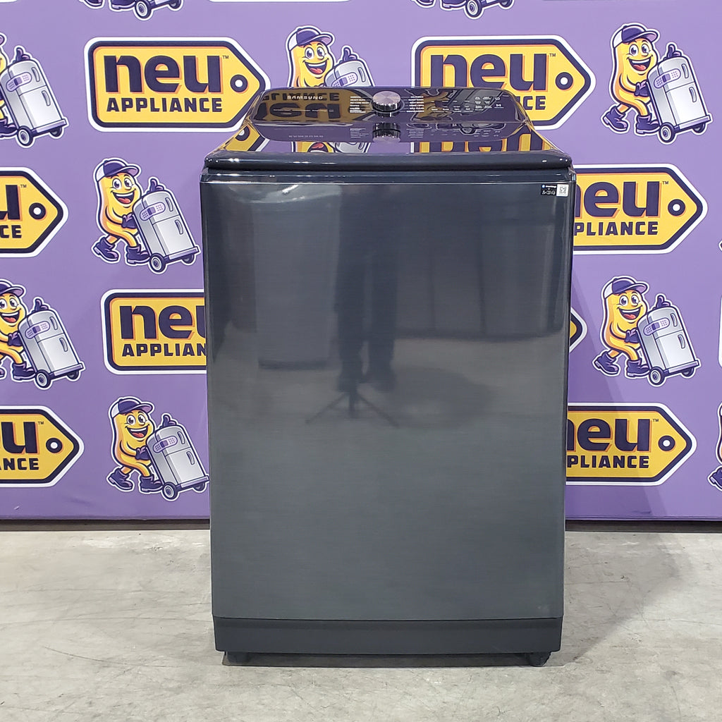 Pictures of Samsung 5.4 cu. ft. Smart Top Load Washer with Pet Care Solution and Super Speed Wash WA54CG7150AD - Open Box and 7.4 cu. ft. Smart Vented Electric Dryer with Pet Care Dry and Steam Sanitize+ 16040 - DVE54CG7150D - Scratch & Dent (Minor) - Neu Appliance Outlet - Discount Appliance Outlet in Austin, Tx