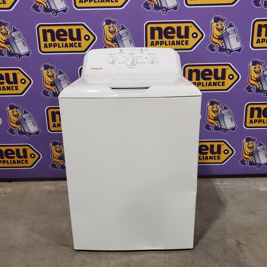 Hotpoint® 4.0 cu. ft. Capacity Washer with Cold Plus and Water Level Control HTW265ASWWW - Scratch & Dent (Minor) and Hotpoint® 6.2 cu. ft. vented Electric Dryer with Auto Dry 16148 - HTX26EASWWW - Scratch & Dent (Minor)