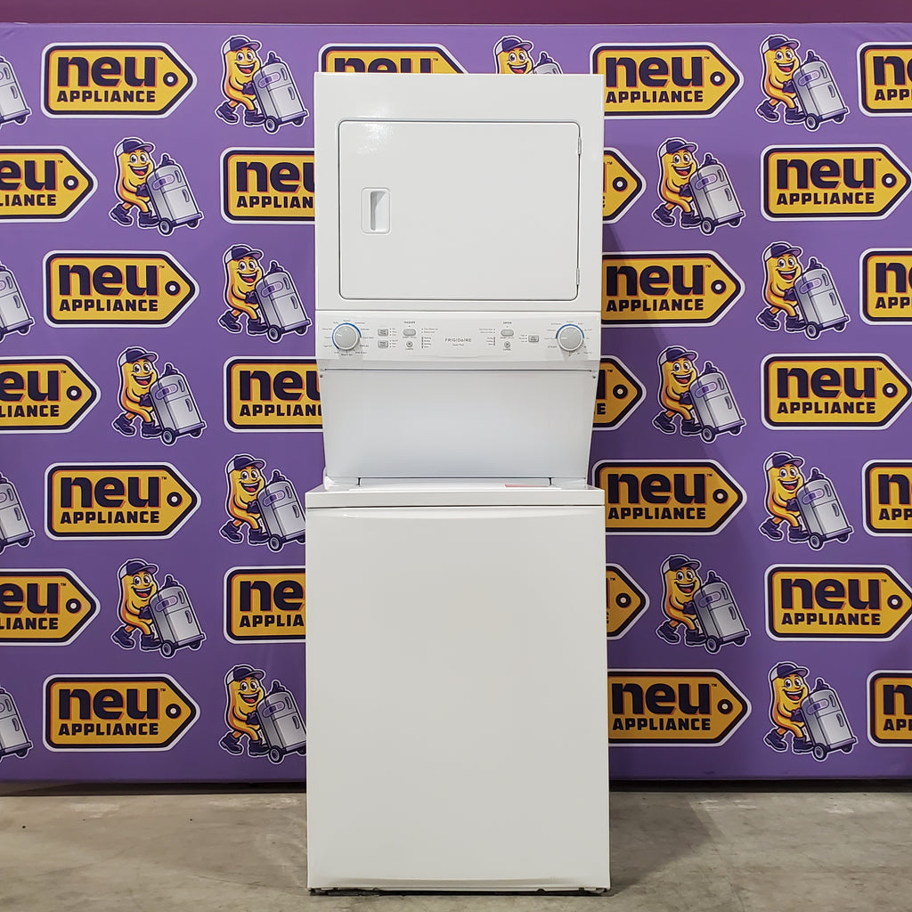 Pictures of Frigidaire Electric Washer/Dryer Laundry Center - 3.9 Cu. Ft Washer and 5.5 Cu. Ft. Dryer FLCE7522AW - Scratch & Dent (Minor) - Neu Appliance Outlet - Discount Appliance Outlet in Austin, Tx