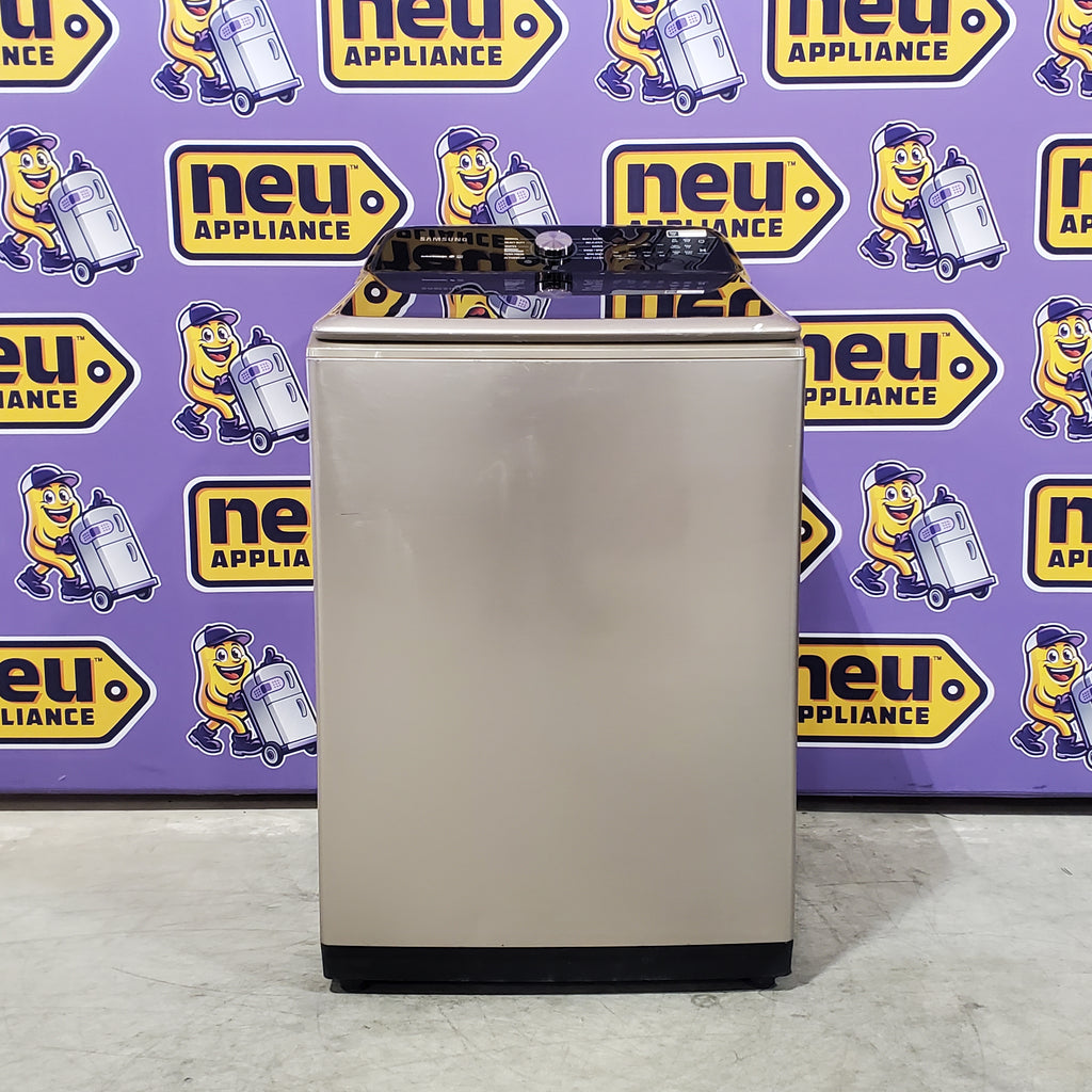 Pictures of Samsung 5.0 cu. ft. High Efficiency Top Load Washer with Active WaterJet in Champagne 1CR04086 - WA50T5300AC - Certified Refurbished - Neu Appliance Outlet - Discount Appliance Outlet in Austin, Tx