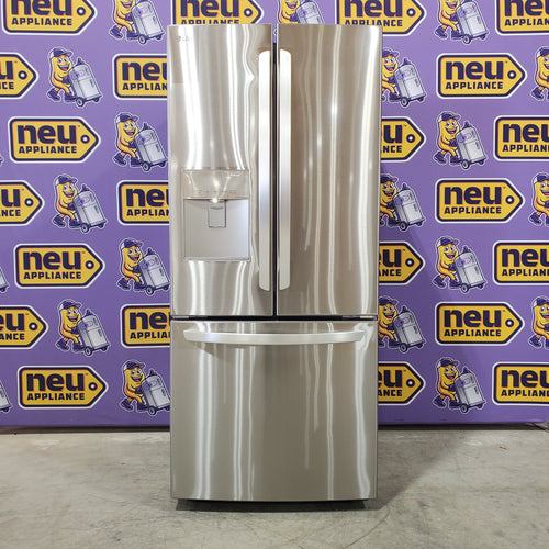 LG 22 cu. ft. 30" Wide French Door Refrigerator with Water Dispenser in Stainless Steel 3SD921 - LFDS22520S - Open Box