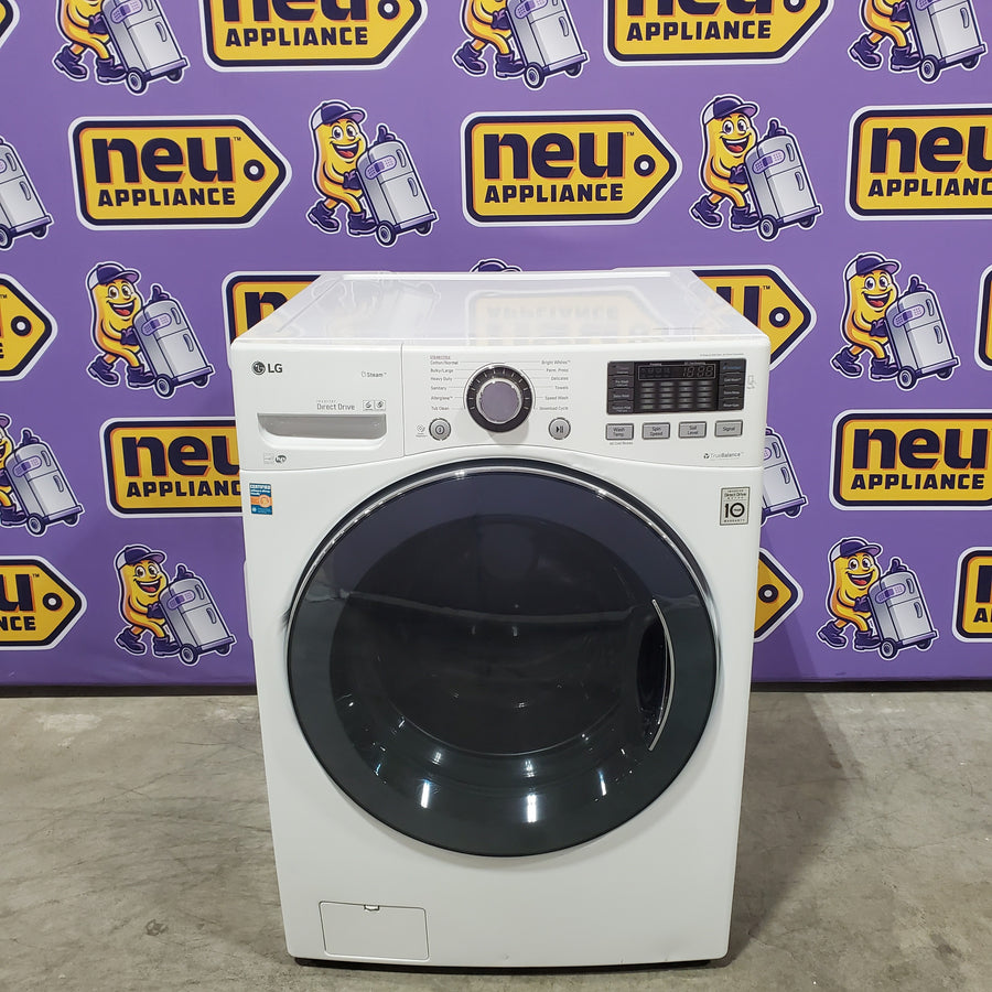 LG TurboWash 4.3 Cu. Ft. 12-Cycle High-Efficiency Steam Front-Loading Washer WM3570HWA - Scratch & Dent (Moderate) and LG 7.4 cu. ft. ENERGY STAR Electric Vented Dryer with Sensor Dry and SmartThinQ Technology 15036 - DLE3400W - Scratch & Dent (Minor)