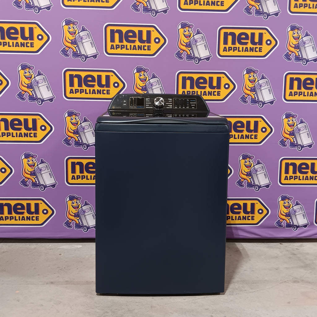 Pictures of GE Profile™ ENERGY STAR® 5.3 cu. ft. Capacity Washer with Smarter Wash Technology and Adaptive SmartDispense PTW805BPWRS - New in Box - Neu Appliance Outlet - Discount Appliance Outlet in Austin, Tx