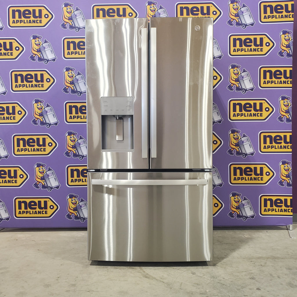 Pictures of GE 20.6 cu. ft. Counter Depth French Door Refrigerator in Fingerprint Resistant Stainless, ENERGY STAR-GYE21JYMBFFS-Open Box - Neu Appliance Outlet - Discount Appliance Outlet in Austin, Tx